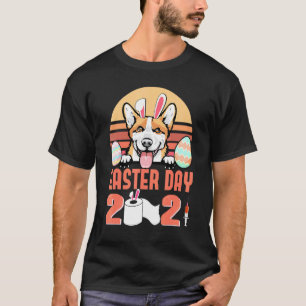 Corgi Dog Wear Bunny Ears Rabbit Egg Easter Day 20 T-Shirt