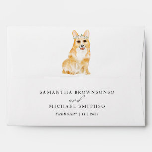 Corgi Dog Wedding Mailing Envelope