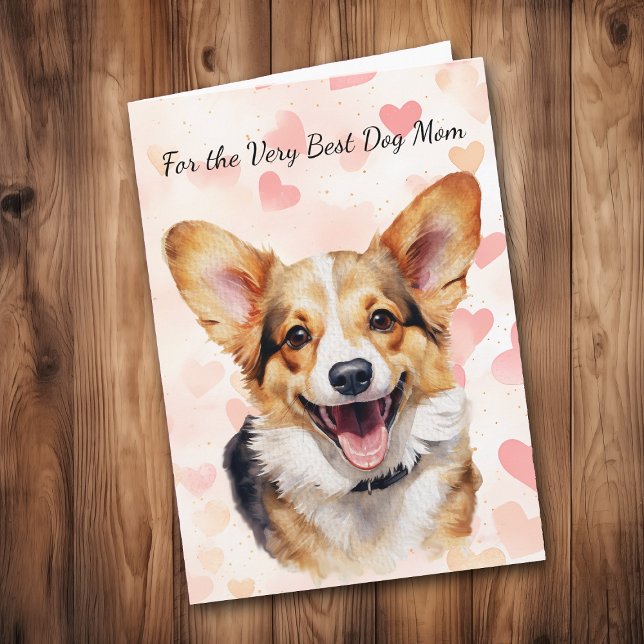 Corgi Dog You Make My Tail Wag Mum Holiday Card (Creator Uploaded)