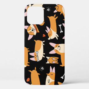 Corgi Dogs, Cute Seamless Background. iPhone 12 Case