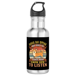 Corgi Dogs Do Speak Vintage Quote 532 Ml Water Bottle