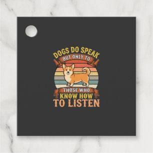 Corgi Dogs Do Speak Vintage Quote Favour Tags