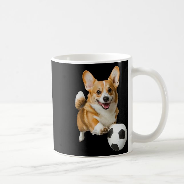 Corgi Dogs Soccer  Coffee Mug (Right)