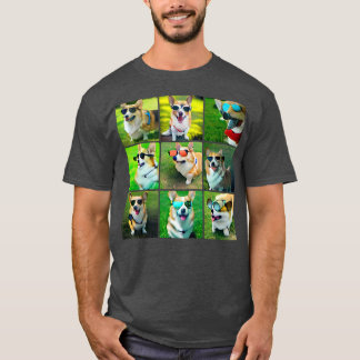 Corgi Dogs Wearing Cool Colorful Sunglasses (ai Ge T-Shirt