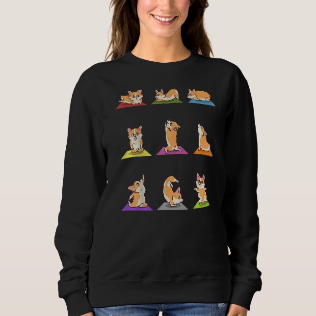 Corgi Dogs Yoga Asana Poses Meditation  Masters Sweatshirt (Front)