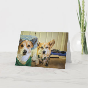 Corgi dr and nurse Get Well Soon! Card