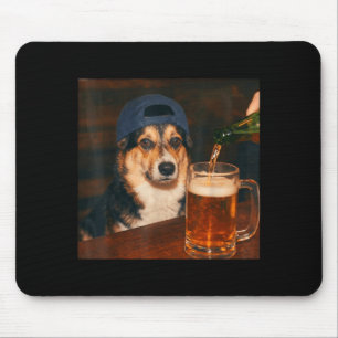 Corgi Drinking Beer Shirt Funny Fathers Day Dog Mouse Pad