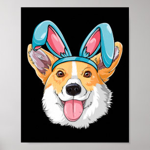 Corgi Easter Bunny Boys Girls Kids Men Women Dog L Poster