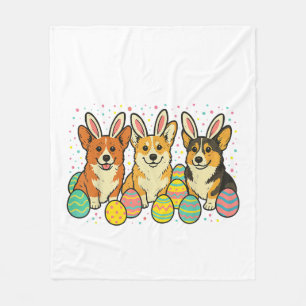 Corgi Easter T-Shirt_1 Fleece Blanket