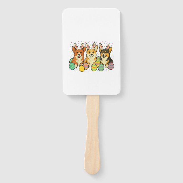 Corgi Easter T-Shirt_1 Hand Fan (Front)