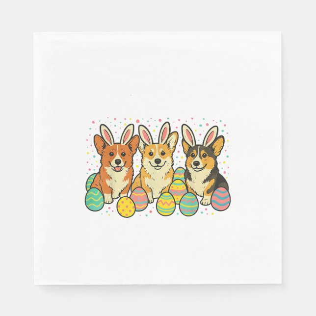 Corgi Easter T-Shirt_1 Napkin (Front)