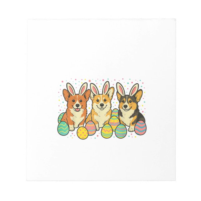 Corgi Easter T-Shirt_1 Notepad (Front)