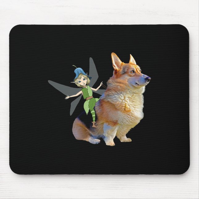 Corgi & Fairy - Funny Pembroke Welsh Corgi Mouse Pad (Front)