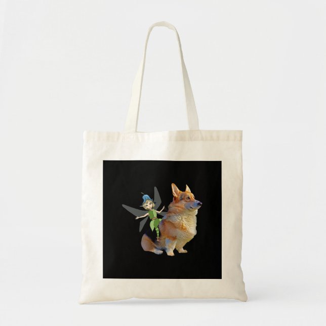 Corgi & Fairy - Funny Pembroke Welsh Corgi Tote Bag (Front)
