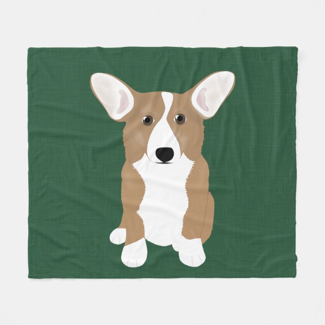 Corgi Fleece Blanket (Front (Horizontal))