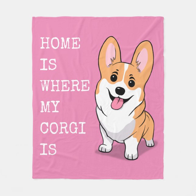 Corgi Fleece Blanket (Front)