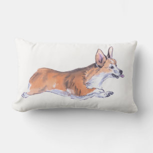 Corgi flight sumie painting lumbar cushion