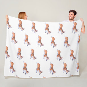Corgi flight sumie pattern 2 fleece blanket