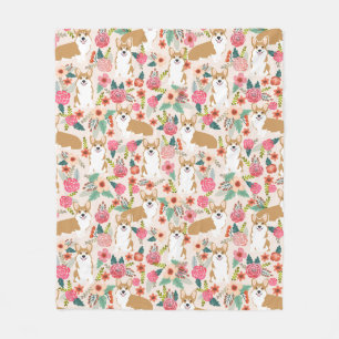 Corgi Florals blanket - cute corgi gift
