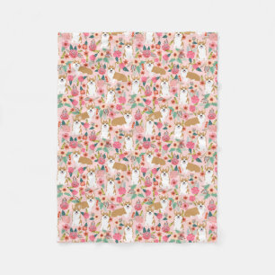 Corgi florals blanket - pink