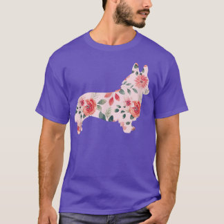 Corgi Flower Corgi Floral Funny Cute Corgis T-Shirt