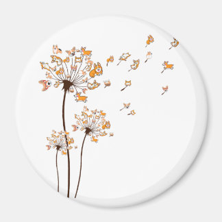 Corgi Flower Fly Dandelion Shirt Cute Dog Lover Magnet