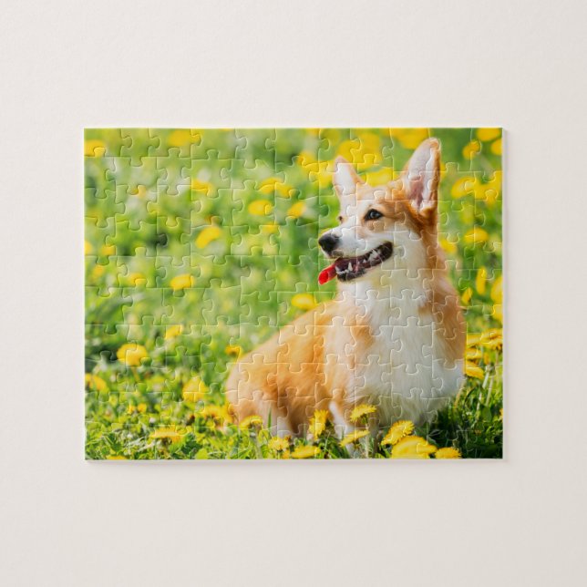 Corgi Flowers Puzzle (Horizontal)