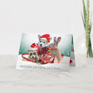 corgi & Friends Let It Snow Holiday Card