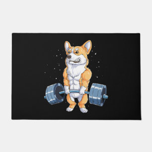 Corgi Funny Deadlift Fitness Gym Doormat