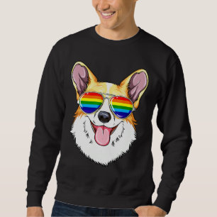 Corgi Gay Pride Flag Lgbt Rainbow Sunglasses Corgi Sweatshirt