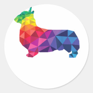 Corgi Gay Pride LGBT LGBTQ Rainbow Flag Dog Lovers Classic Round Sticker