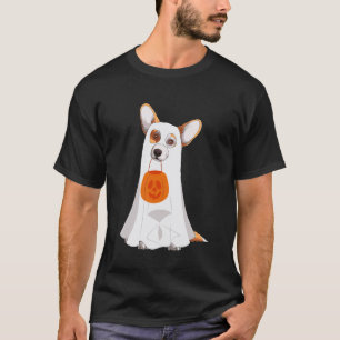 Corgi Ghost Pumpkin Halloween Fall Dog Lover Women T-Shirt
