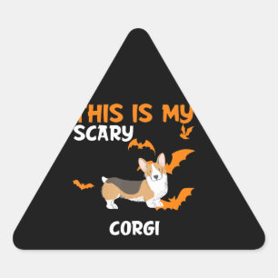 Corgi Gift Corgi Dark Spot Costume Halloween Triangle Sticker