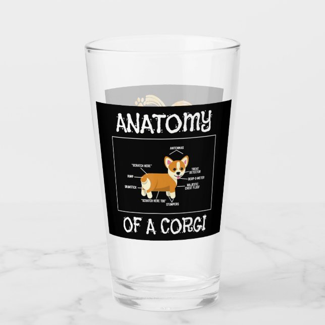 Corgi Gift | Cute Funny Dog Puppy Corgi Glass (Front)