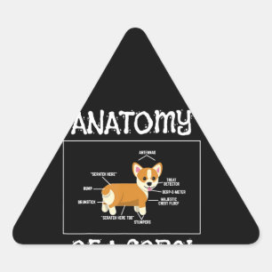 Corgi Gift Cute Funny Dog Puppy Corgi Triangle Sticker