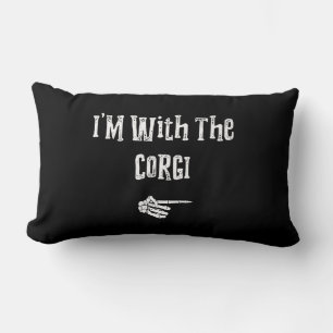 Corgi Gift I'm With Corgi Dog Halloween Costume Lumbar Cushion