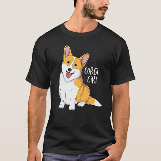 Corgi Girl Cute Pembroke Welsh Dog Girl T-Shirt (Front)