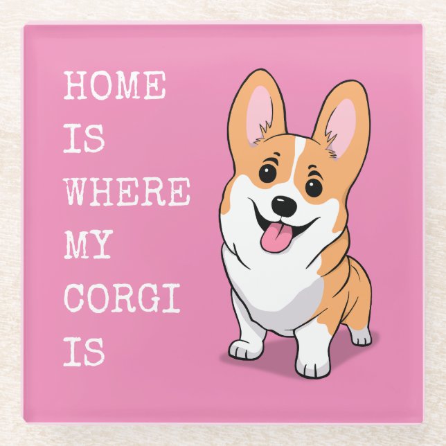 Corgi Glass Coaster (Front)