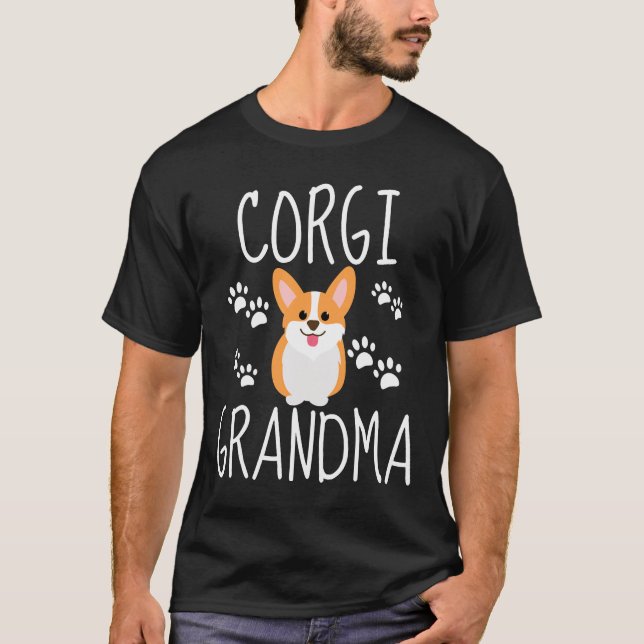 Corgi Grandma Vector Corgi T-Shirt (Front)