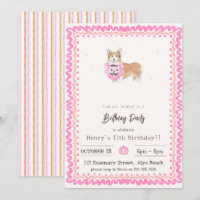 Corgi Grandmillennial Halloween Party Invitation