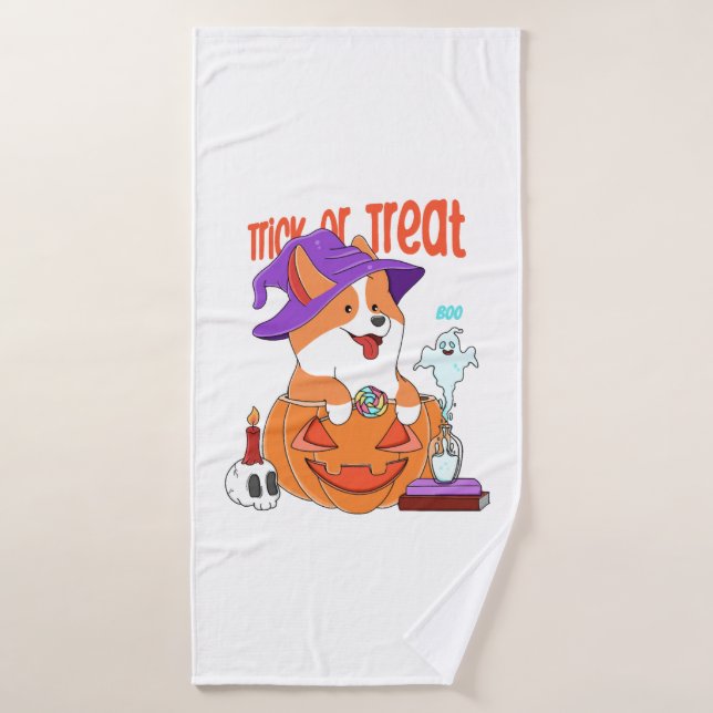 Corgi Halloween Bath Towel (Bath Towel)