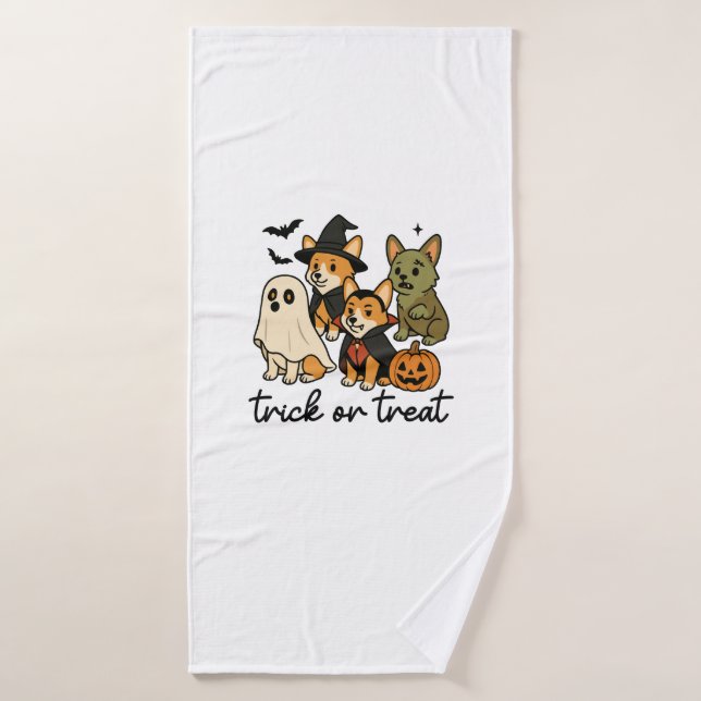corgi halloween costume  bath towel (Bath Towel)