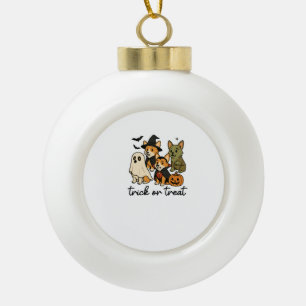 corgi halloween costume ceramic ball christmas ornament
