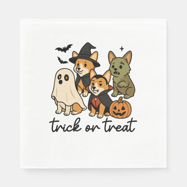 corgi halloween costume  napkin (Front)