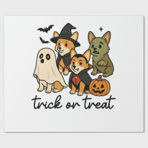 corgi halloween costume  wrapping paper