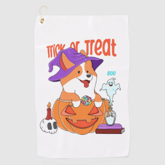 Corgi Halloween Golf Towel