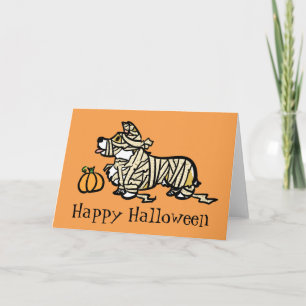 Corgi Halloween- Mummy Card