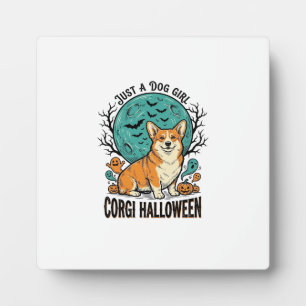 Corgi Halloween Shirt for Dog Loving Girls_1 Plaque