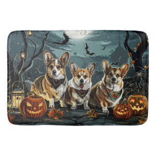 Corgi Halloween Spooky Bath Mat