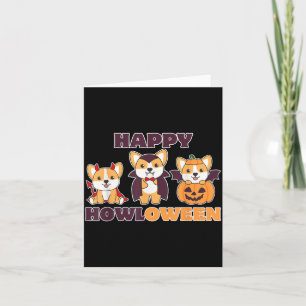 Corgi Happy Howloween Pumpkin Vampire Dogs Card